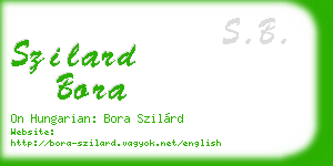 szilard bora business card