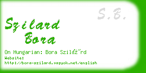 szilard bora business card